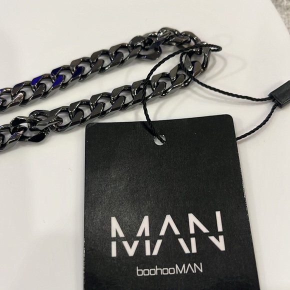 BOOHOO MAN BLACK CHAIN NECKLACE APROX 18 in BRAND NEW - Picture 1 of 4